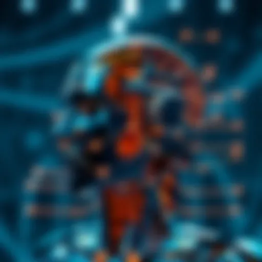 A futuristic representation of AI and blockchain integration