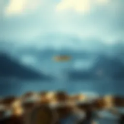 Conceptual depiction of airdrop in cryptocurrency