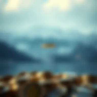 Conceptual depiction of airdrop in cryptocurrency