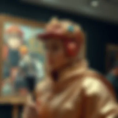 Visual representation of blockchain technology in art market