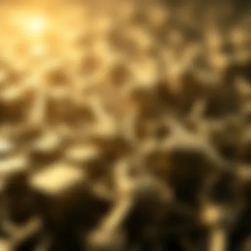 An abstract representation of blockchain technology showcasing interconnected blocks.