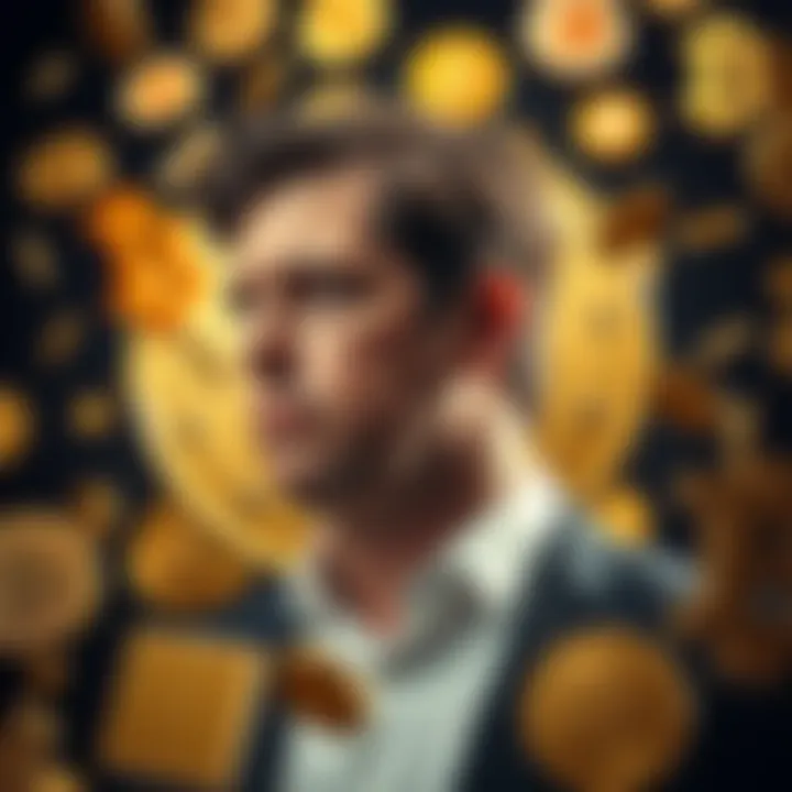 Profile of Craig Wright amidst cryptocurrency symbols