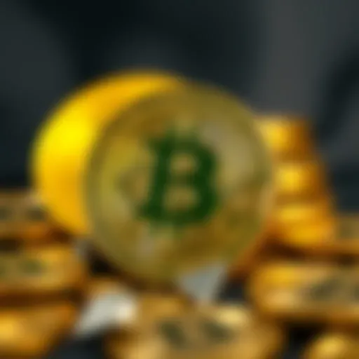 Conceptual representation of cryptocurrency as digital currency