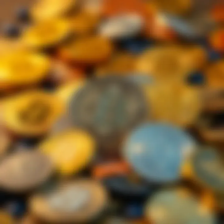 Illustration of a diverse cryptocurrency portfolio