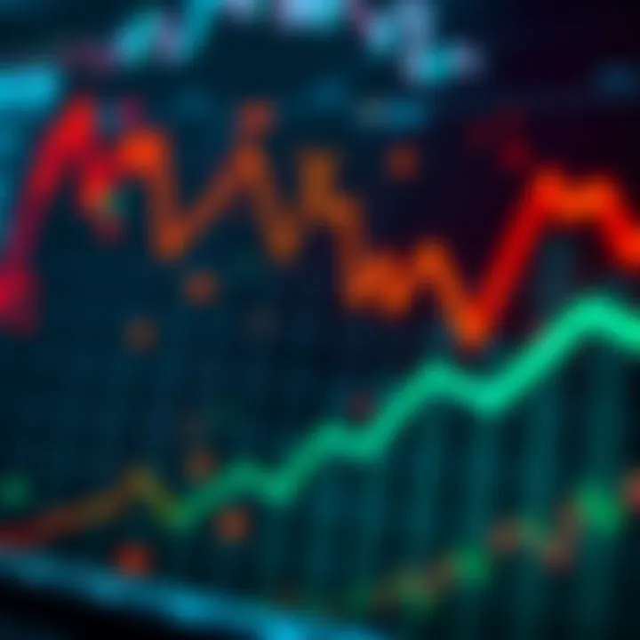 Visual representation of fluctuating exchange rates between currencies