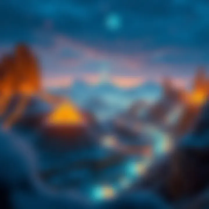 A digital landscape representing cryptocurrency trends