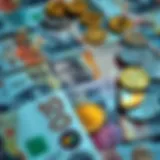 Philippine currency notes and coins arrangement