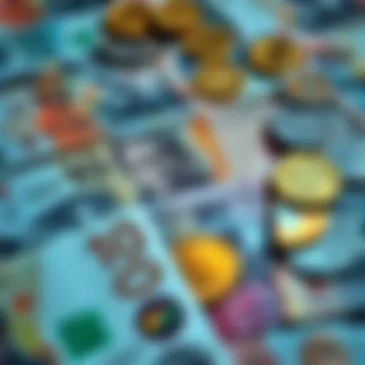 Philippine currency notes and coins arrangement