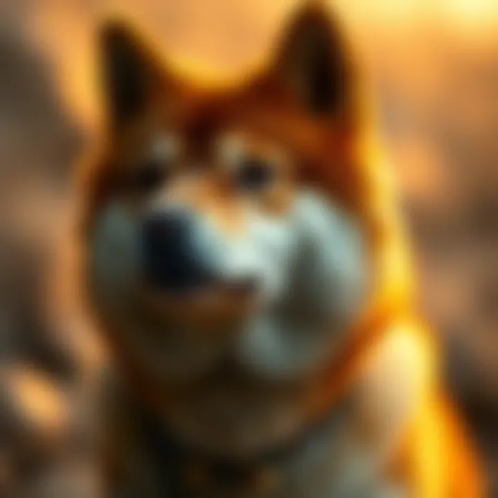 An artistic representation of Shiba Inu in digital art style