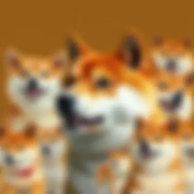 A collage of popular Shiba Inu memes