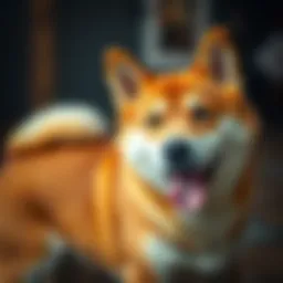 A Shiba Inu dog looking playfully at the camera