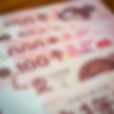 A close-up view of South Korean won notes